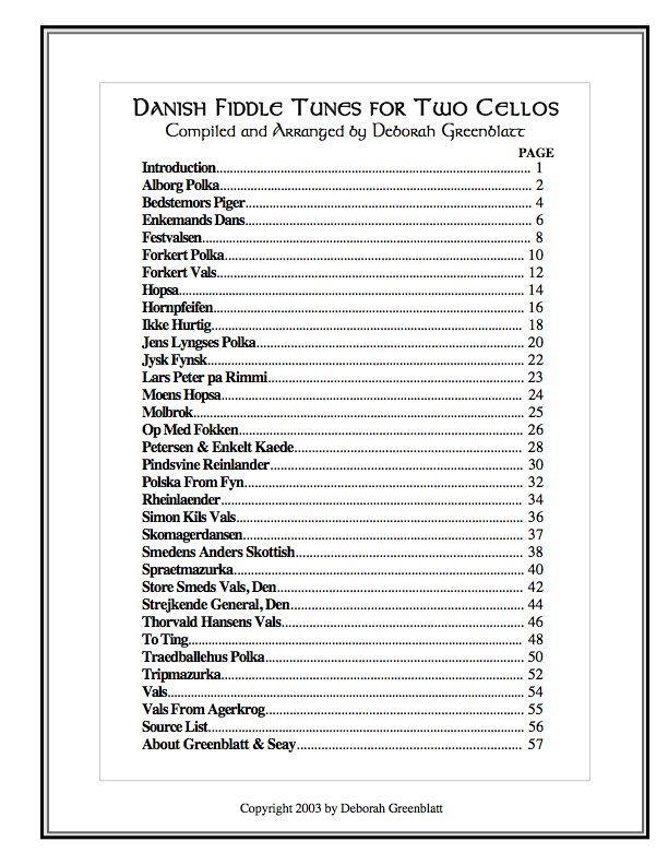 Danish Fiddle Tunes for Two Cellos Media Greenblatt & Seay