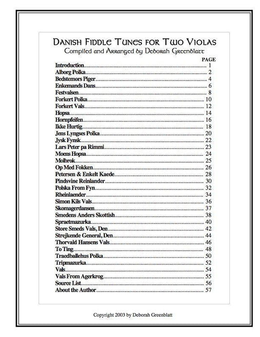 Danish Fiddle Tunes for Two Violas Media Greenblatt & Seay