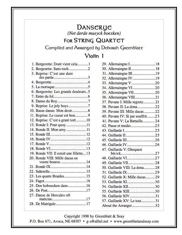 Danseyre by Tielman Susato - Parts Media Greenblatt & Seay