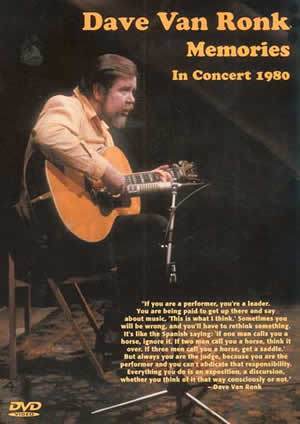 Dave Van Ronk Memories in Concert 1980  DVD Media Mel Bay