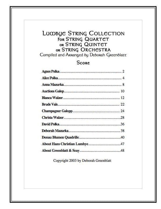 Lumbye String Collection - Score Media Greenblatt & Seay