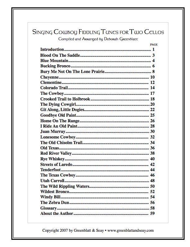 Singing Cowboy Fiddling Tunes for Two Cellos Media Greenblatt & Seay