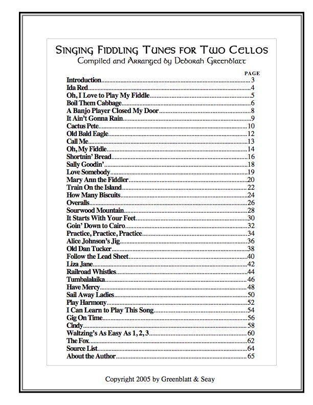 Singing Fiddling Tunes for Two Cellos Media Greenblatt & Seay
