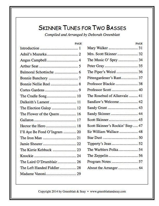 Skinner Tunes for Two Basses Media Greenblatt & Seay