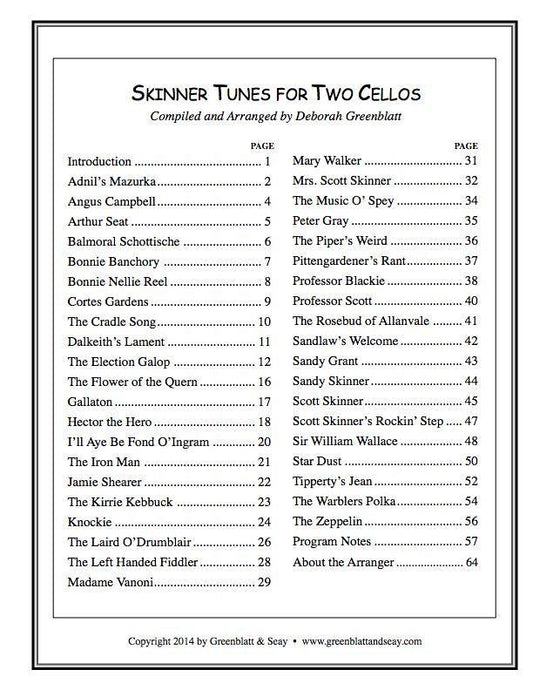 Skinner Tunes for Two Cellos Media Greenblatt & Seay