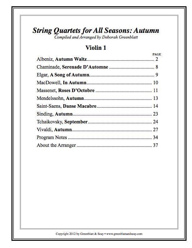 String Quartets for All Seasons: Autumn - Parts Media Greenblatt & Seay