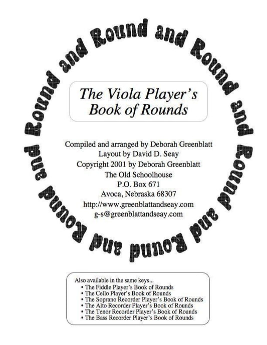 The Viola Player's Book of Rounds Media Greenblatt & Seay