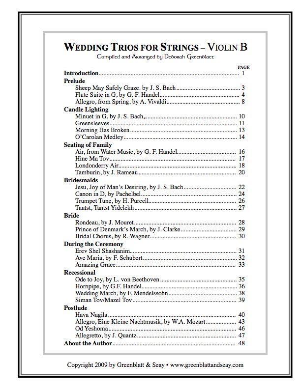 Wedding Trios for Strings Violin B Media Greenblatt & Seay