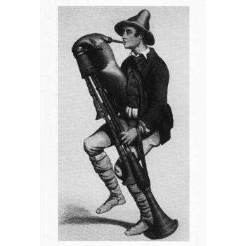 Giant Pipe and shoeless piper Musical Postcards Lark in the Morning