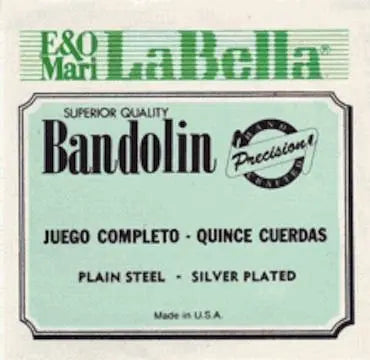 Bandolin string set, plain steel, silver plated wound, 15 strings in 5 triple courses Accessories_Strings Lark in the Morning