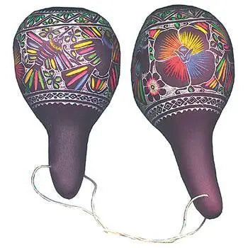 Gourd Maracas, carved, woodburned with color Shakers, Maracas & Rattles Lark in the Morning