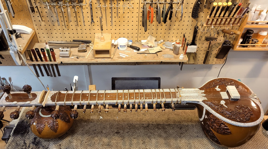 Sitar on our Luthier's Workbench