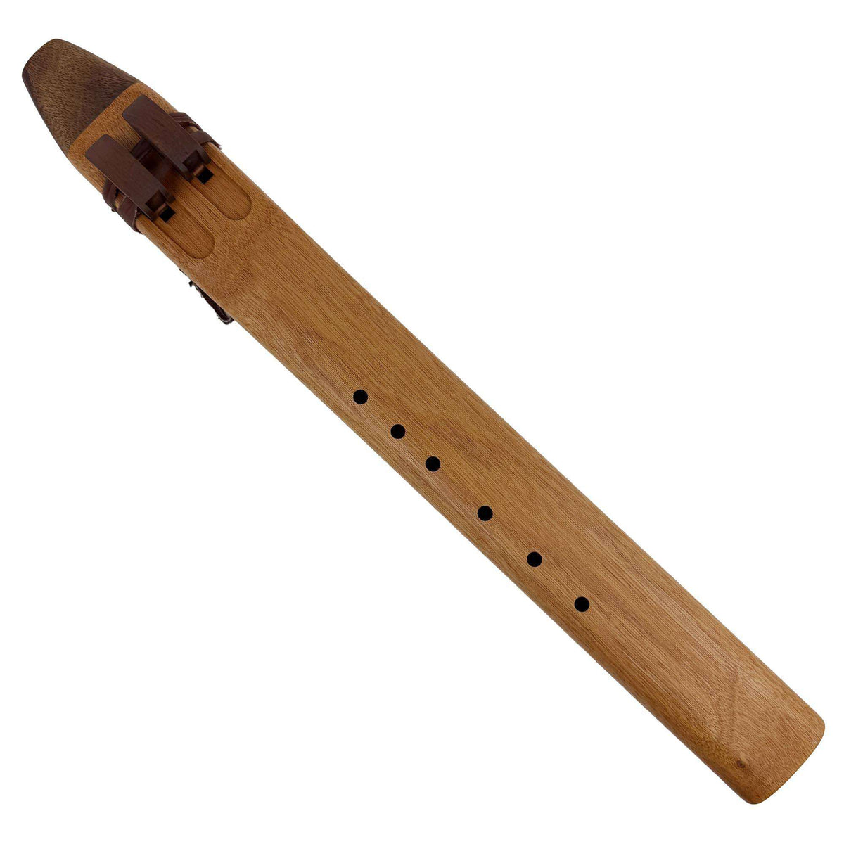 Native American Drone Flute in D minor by Nash Tavewa, Mahogany with Acacia Mouthpiece 