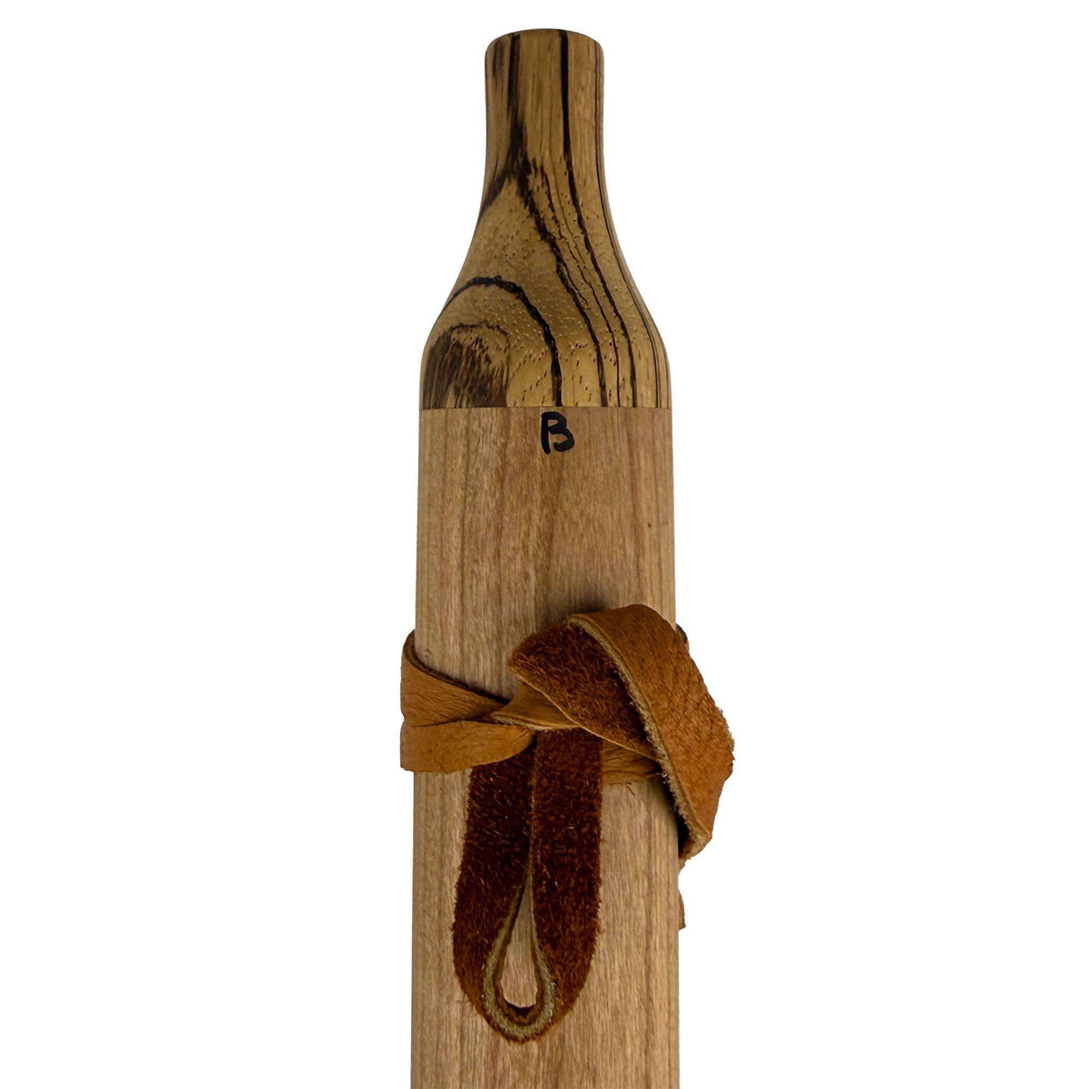 Native American Flute in Low B Minor, by Nash Tavewa, Cherry with Zebrawood Mouthpiece 