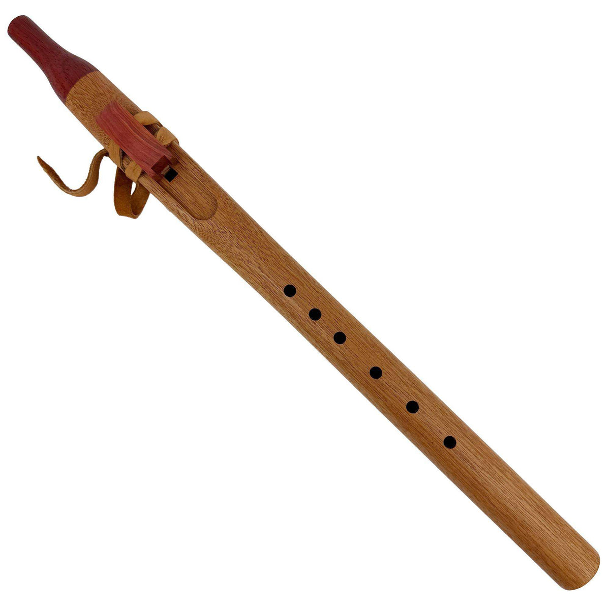 Native American Flute in G Minor by Nash Tavewa, Mahogany with Padauk Mouthpiece 