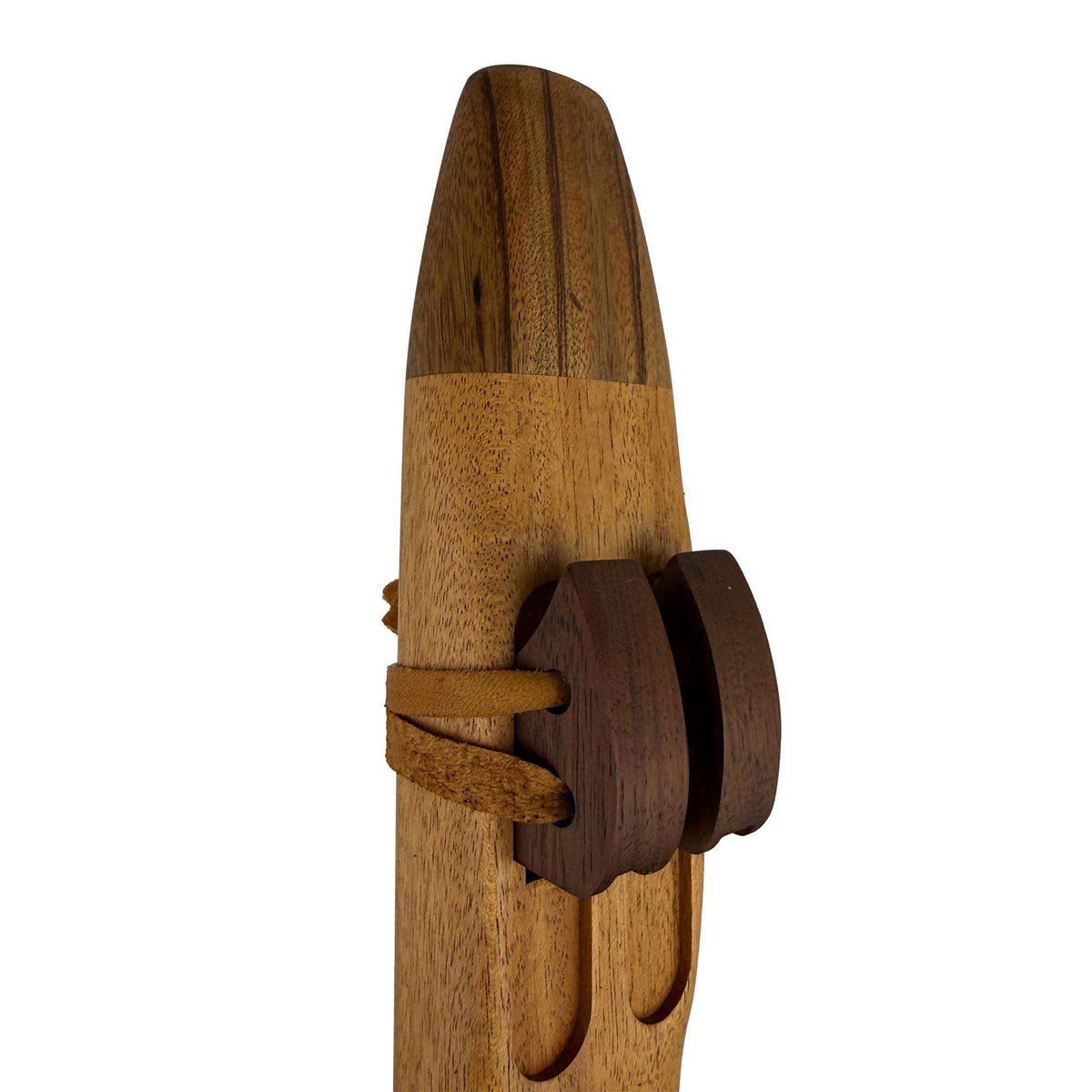 Native American Drone Flute in G minor by Nash Tavewa, Mahogany with Zebrawood Mouthpiece 