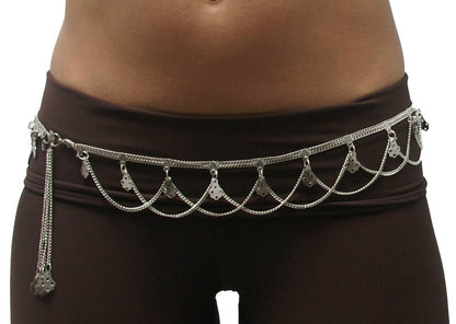 Draping Chain with Bells / Belly Dance Belt: Medallions