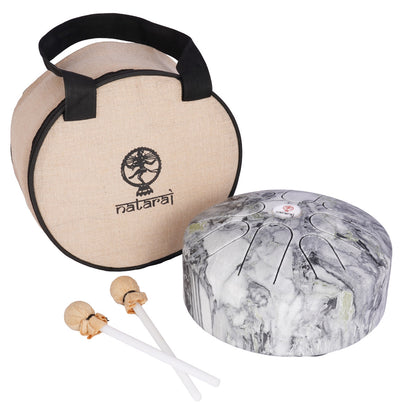 Nataraj Tongue Drum 8 inches, C Pygmy, White Marble