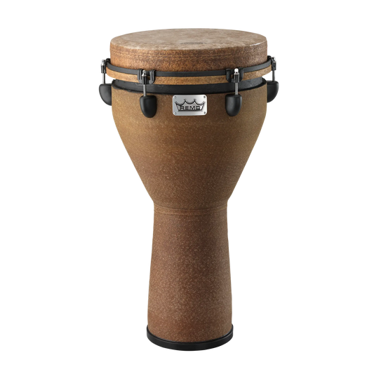 Remo Djembe, Mondo, Key-Tuned, 12" X 24", Skyndeep Fiberskyn, Contour Tuning Brackets, Earth Finish Djembes & Ashikos Remo