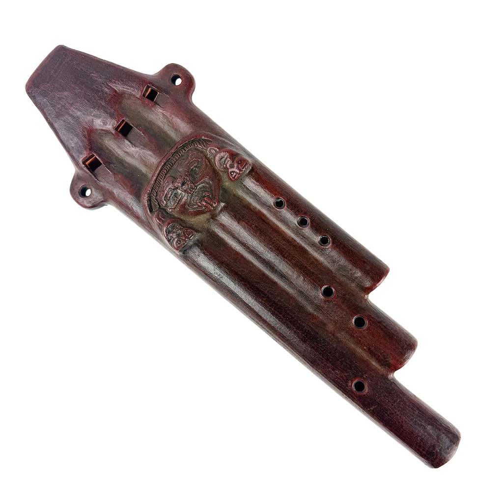 Native American Ceramic Triple Harmony Flute (F, G# C), by Nash Tavewa 