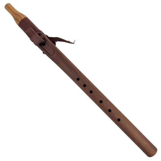 Native American Flute in F Minor by Nash Tavewa, Peruvian Black Walnut with Zebrawood Mouthpiece 