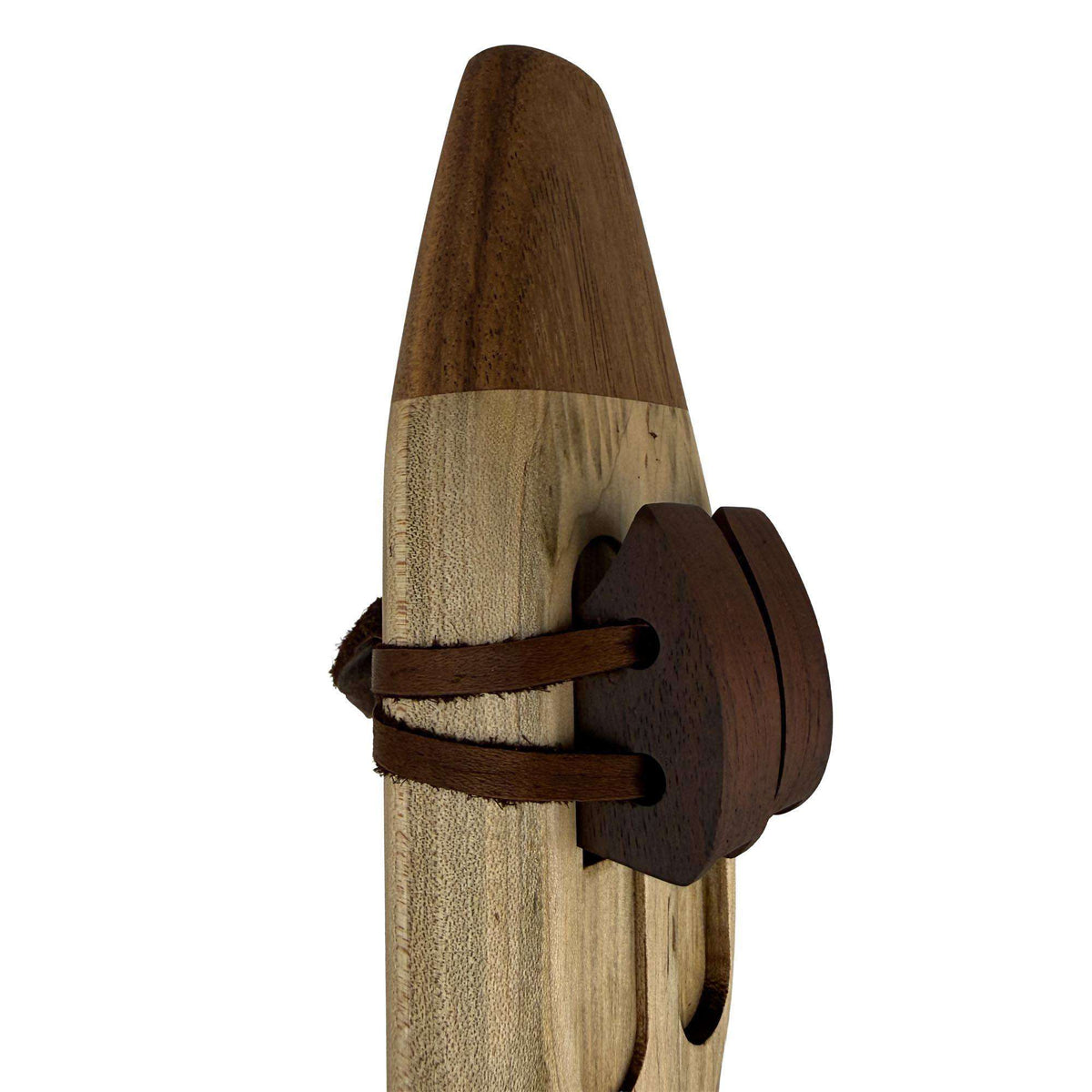 Native American Harmony Double Flute in D minor and A minor by Nash Tavewa, Maple with Acacia Mouthpiece 