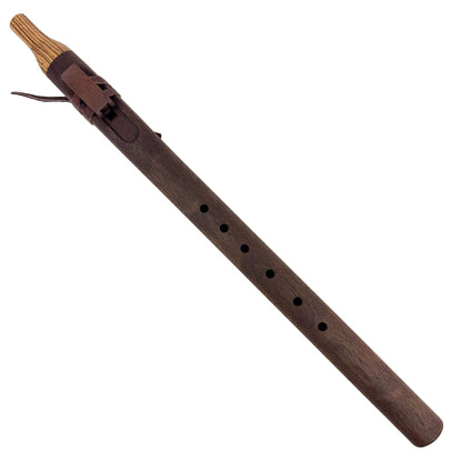 Native American Flute in Low E Minor by Nash Tavewa, Peruvian Black Walnut with Zebrawood Mouthpiece 