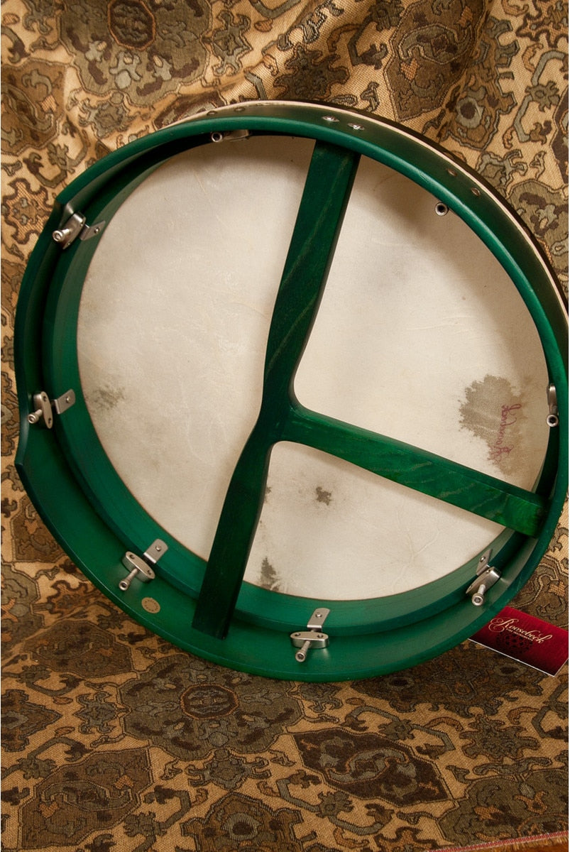 Roosebeck Bodhran, 16"x 3.5", Tune, Green, T-Bar