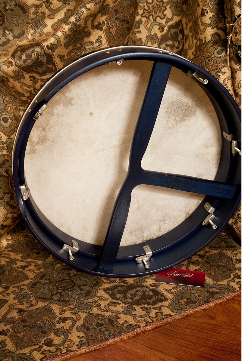 Roosebeck Bodhran, 16" x 3.5", Tune, Blue, T-Bar