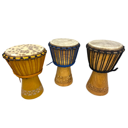 Djembe Drum, 7.5 inch head x 12.5 inches tall, Natural 