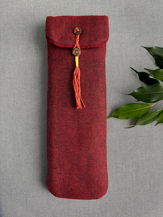 Little Fish Cotton Flute Bag - Blood Orange - Suitable for Small Flute