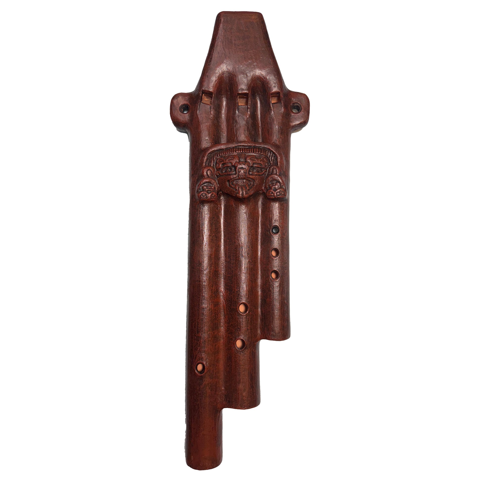 Native American Ceramic Triple Harmony Flute (F, G# C), by Nash Tavewa 