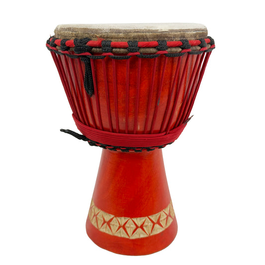 Djembe Drum, 7.5 inch head x 12.5 inches tall, Red
