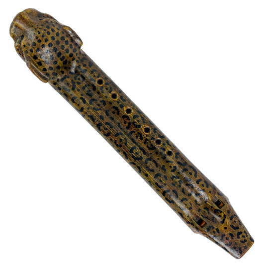 Native American Jaguar Double Flute in G Minor (440 Hz) by Nash Tavewa, Ceramic