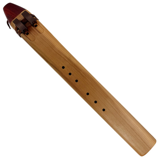 Native American Drone Flute in Low B by Nash Tavewa, Western Red Cedar with Padauk Mouthpiece