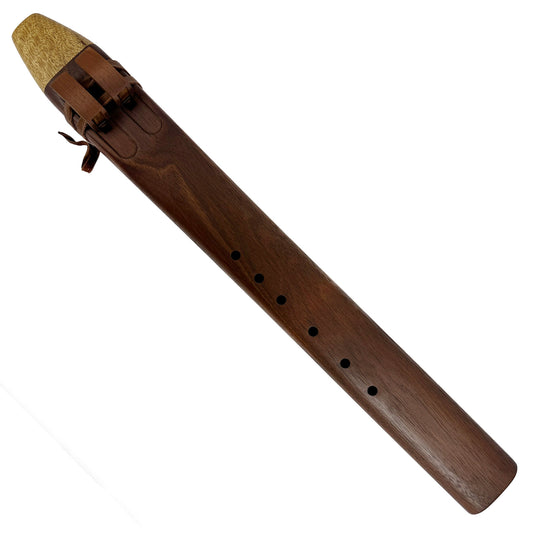 Native American Drone Flute in D minor by Nash Tavewa, Peruvian Black Walnut with Acacia Mouthpiece