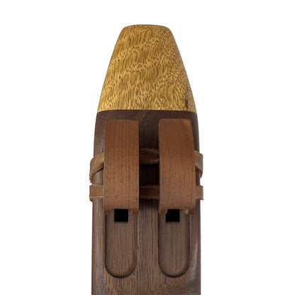 Native American Drone Flute in D minor by Nash Tavewa, Peruvian Black Walnut with Acacia Mouthpiece