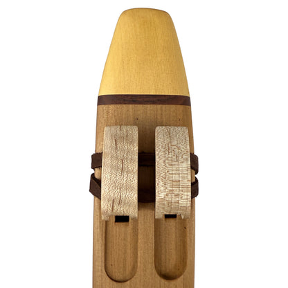 Native American Harmony Double Flute in E minor and B minor by Nash Tavewa, Western Red Cedar with Alaskan Yellow Cedar Mouthpiece