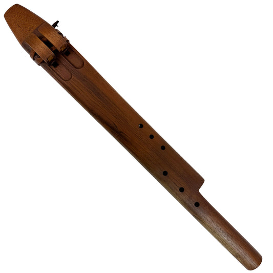 Native American Harmony Double Flute in D minor and A minor by Nash Tavewa, Peruvian Black Walnut with Mahogany Mouthpiece