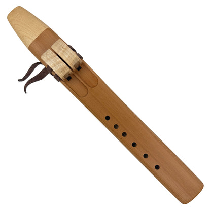 Native American Drone Flute in High C minor by Nash Tavewa, Western Red Cedar with Maple Mouthpiece
