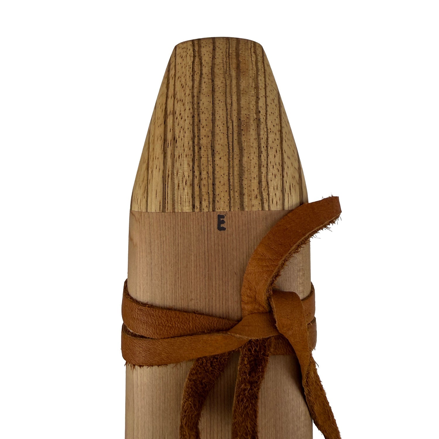 Native American Drone Flute in E minor by Nash Tavewa, Red Cedar with Zebrawood Mouthpiece 