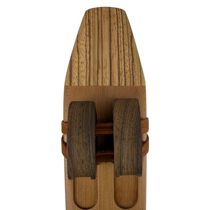 Native American Drone Flute in E minor by Nash Tavewa, Red Cedar with Zebrawood Mouthpiece 