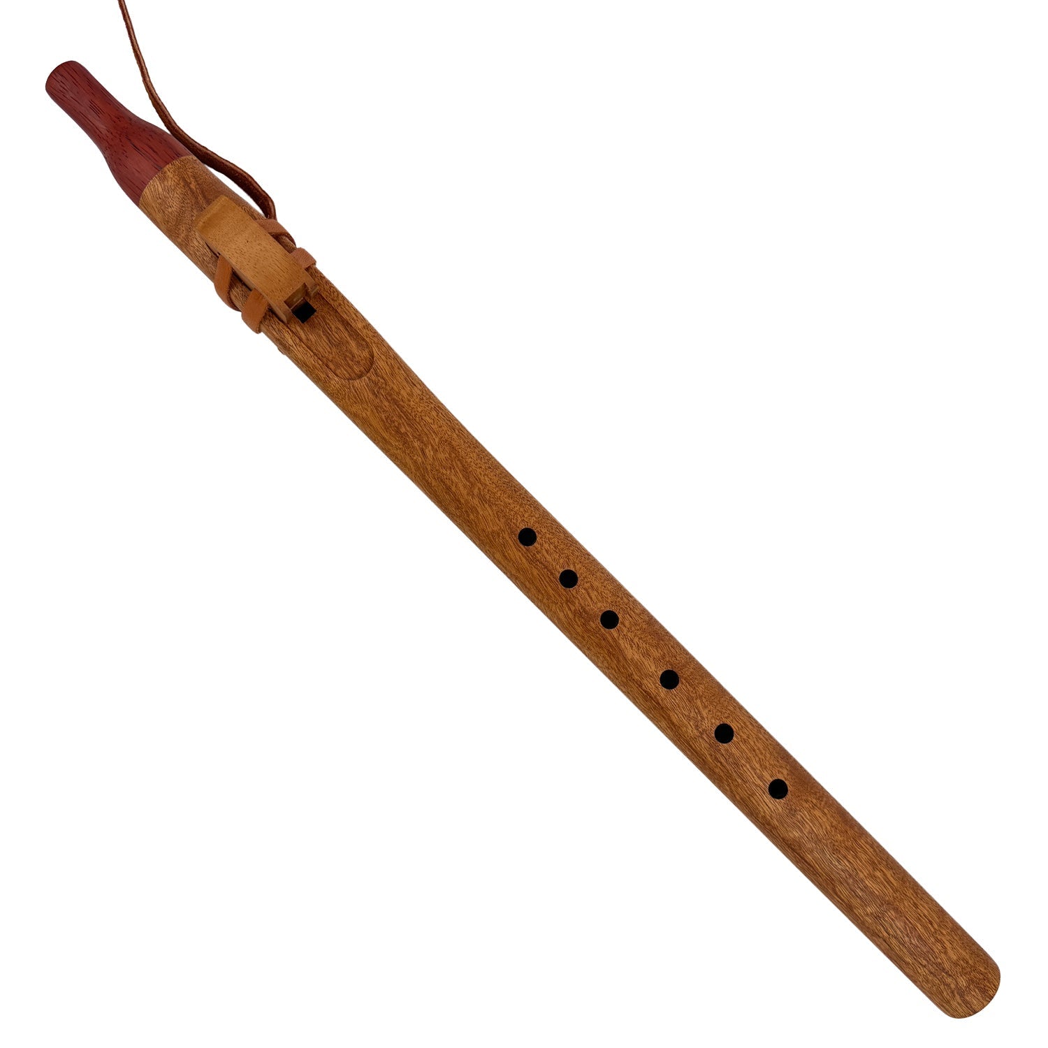 Native American Flute in F Minor by Nash Tavewa, Honduran Mahogany with Padauk Mouthpiece 