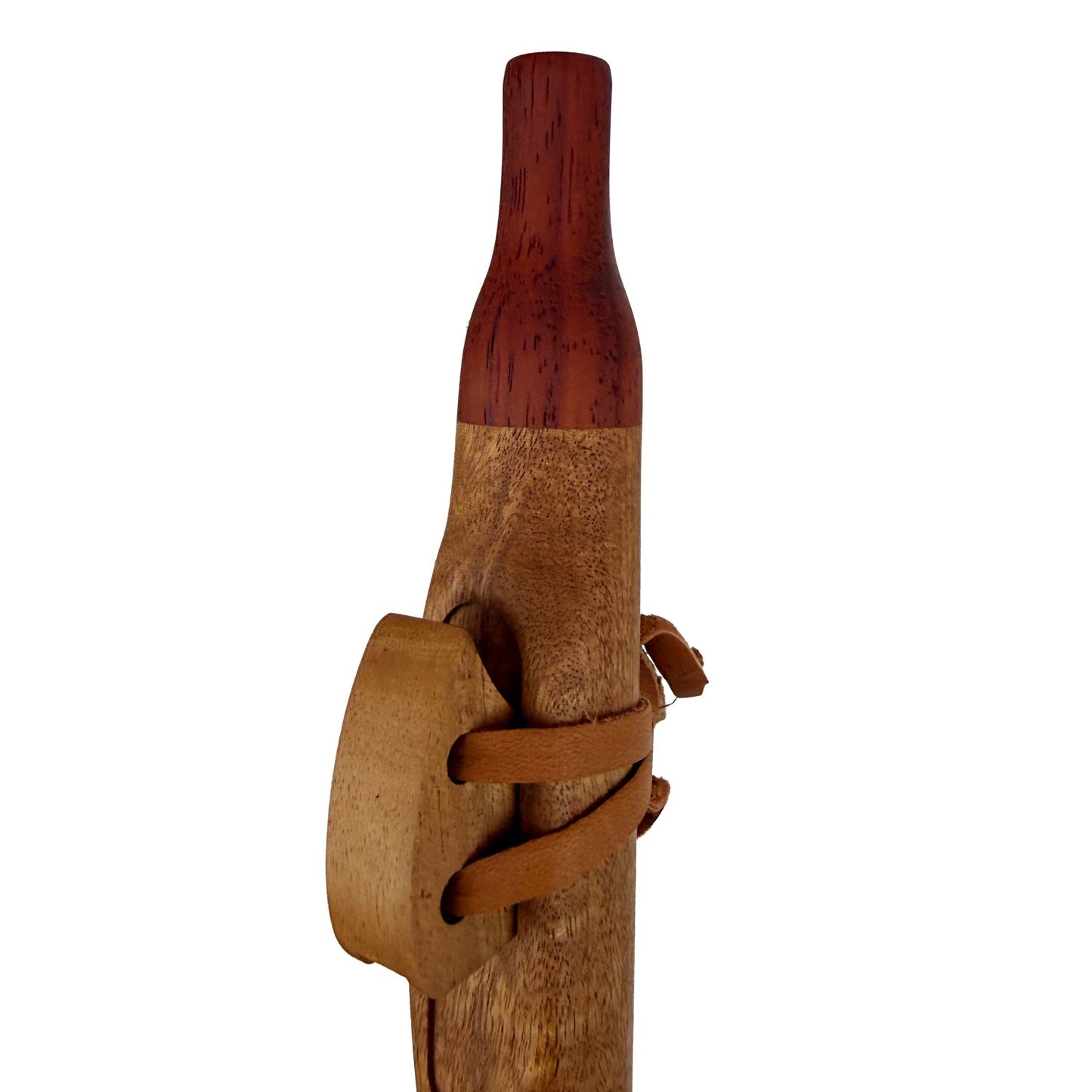 Native American Flute in F Minor by Nash Tavewa, Honduran Mahogany with Padauk Mouthpiece 