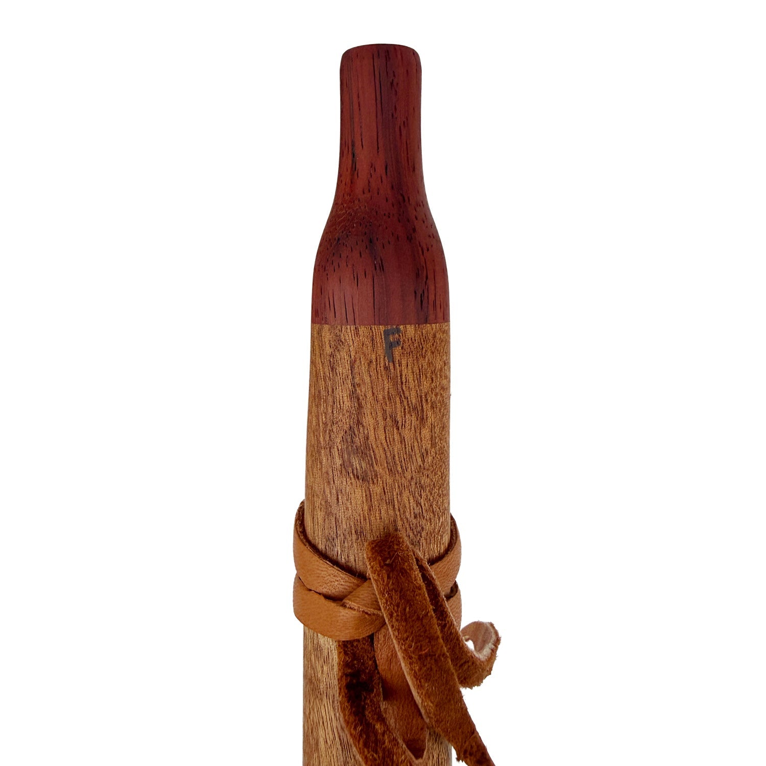 Native American Flute in F Minor by Nash Tavewa, Honduran Mahogany with Padauk Mouthpiece 