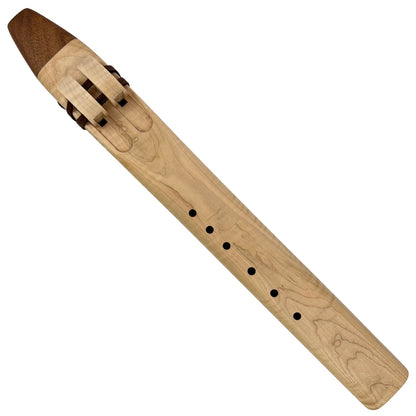 Native American Drone Flute in F minor by Nash Tavewa, Curly Maple with Acacia Mouthpiece 
