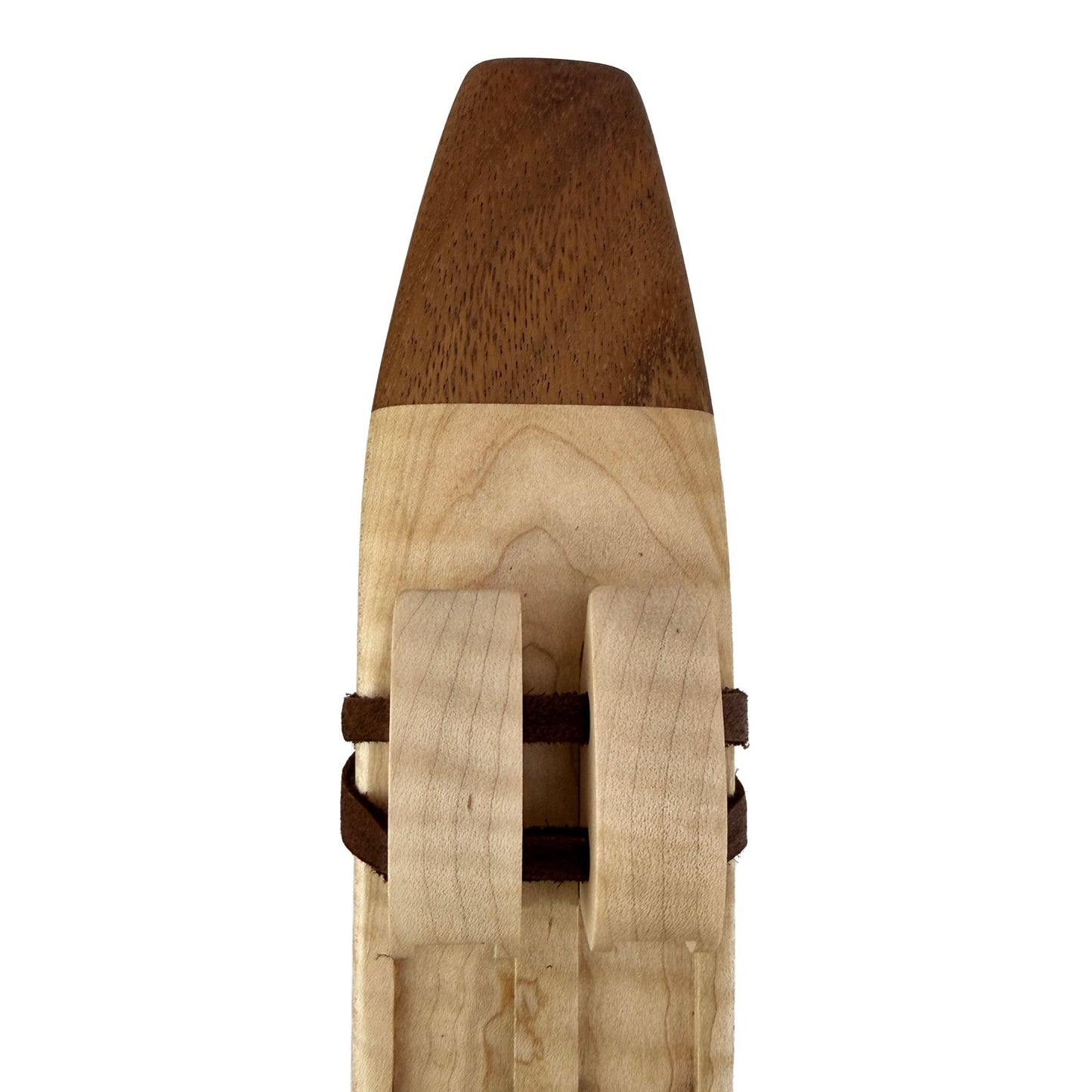 Native American Drone Flute in F minor by Nash Tavewa, Curly Maple with Acacia Mouthpiece 