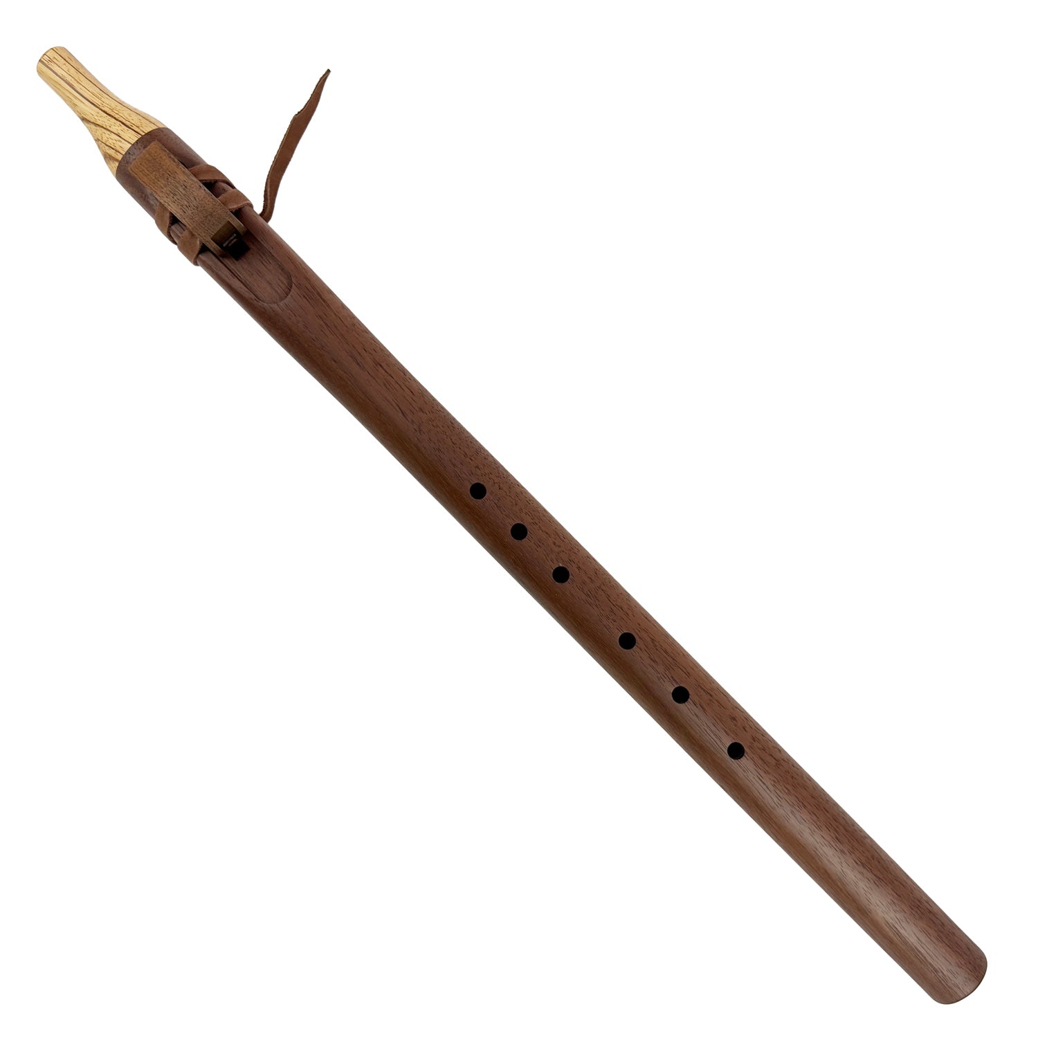 Native American Flute in D minor by Nash Tavewa, Peruvian Black Walnut with Zebrawood Mouthpiece 