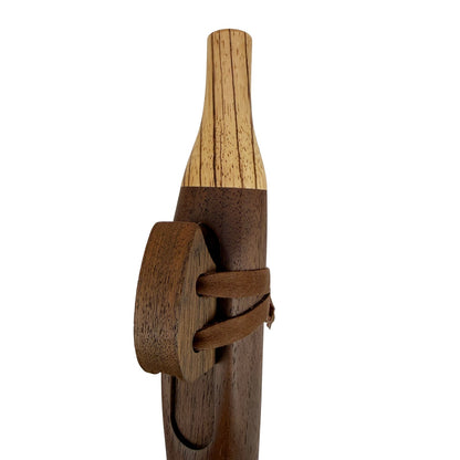 Native American Flute in D minor by Nash Tavewa, Peruvian Black Walnut with Zebrawood Mouthpiece 