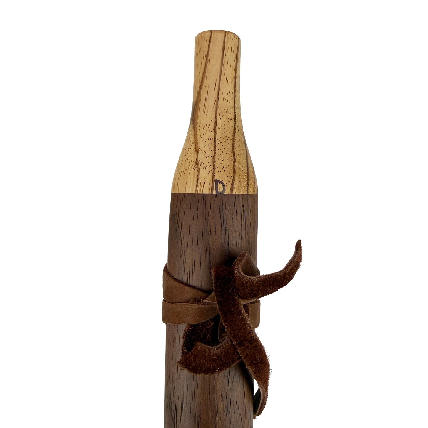 Native American Flute in D minor by Nash Tavewa, Peruvian Black Walnut with Zebrawood Mouthpiece 